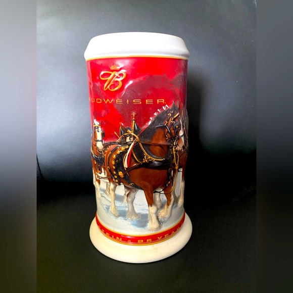 2004 25th Anniversary Budweiser Holiday Stein w/Clydesdales, Anheuser-Busch, Inc - Picture 2 of 9